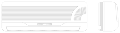 Split System Air Conditioner with Swing Flap - Elevations CAD block preview
