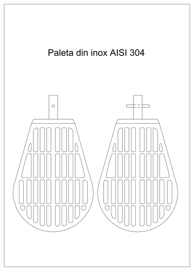 Stainless Steel Slotted Paddle (AISI 304) CAD block preview