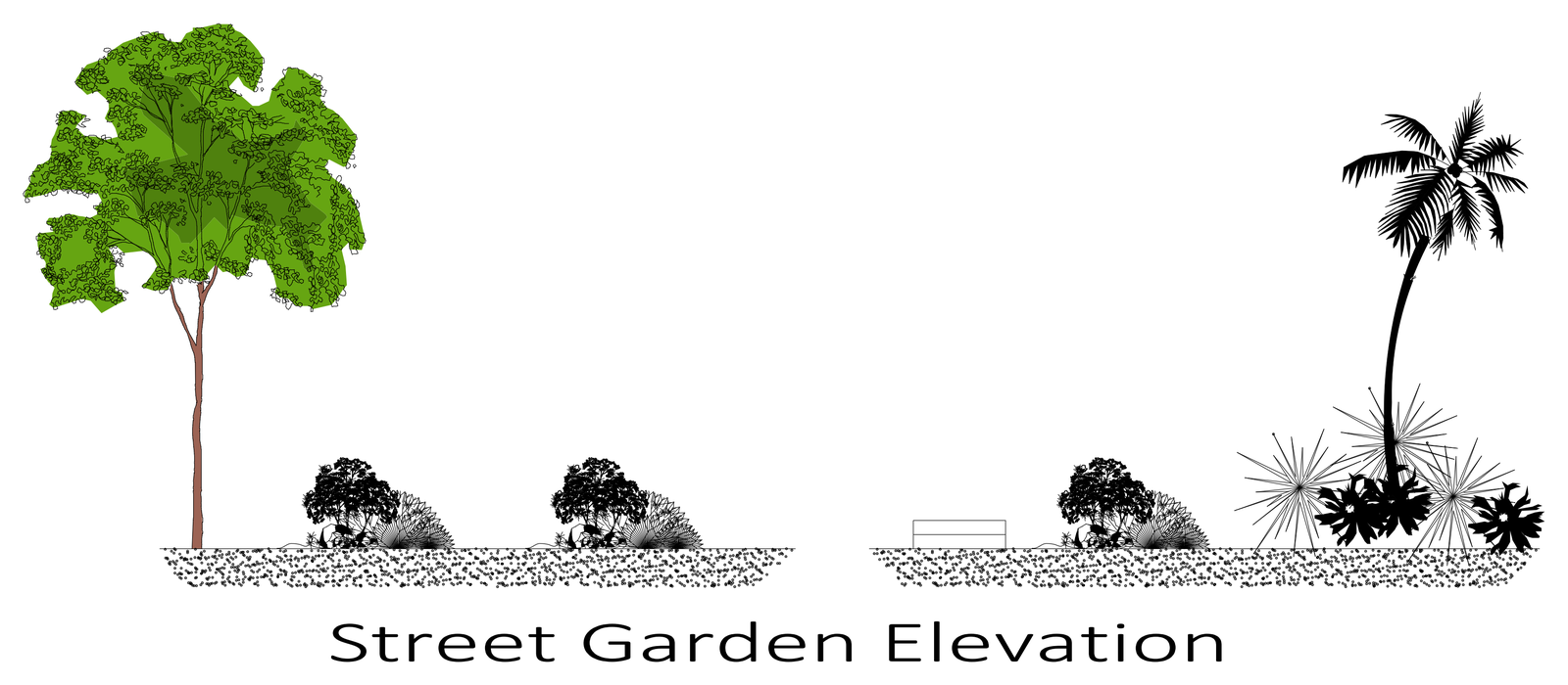Street Garden Elevation – free CAD block preview