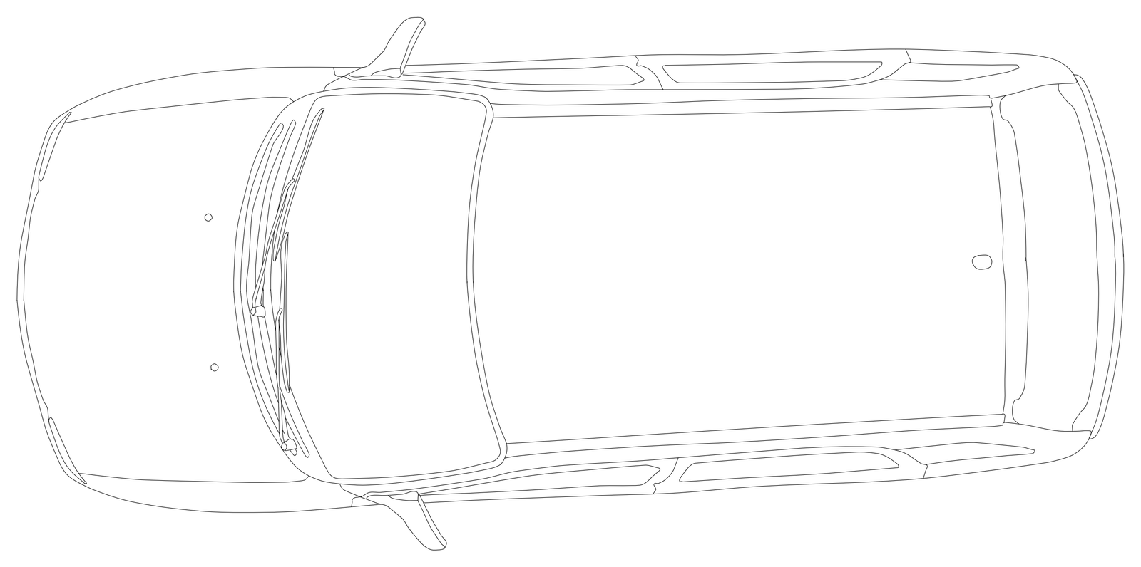 SUV with Roof Rails - Plan View – free CAD block preview