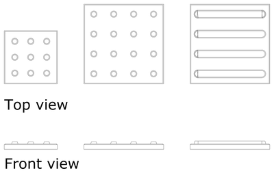 Tactile Paving Tiles - Top and Front Views CAD block preview