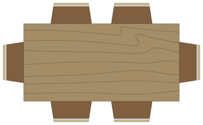 Timber Dining Table with Six Chairs - Plan View CAD block preview