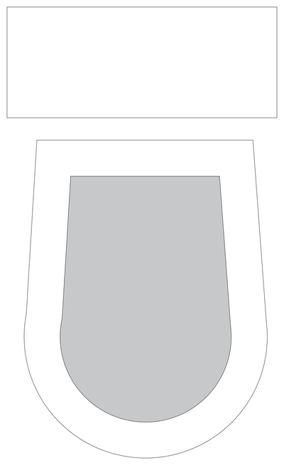 Toilet with Cistern - Plan View CAD block preview