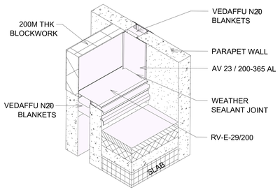 Wall to Roof Flashing Detail - Isometric View 2 CAD block preview