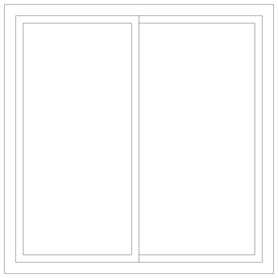 Aluminium Sliding Window Elevation - Imperial CAD block preview