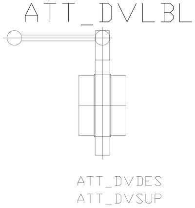 Dairy Valve with Tag Attributes - Metric CAD block preview