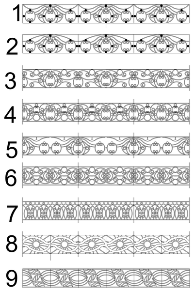 Decorative Frieze Trim Patterns CAD block preview