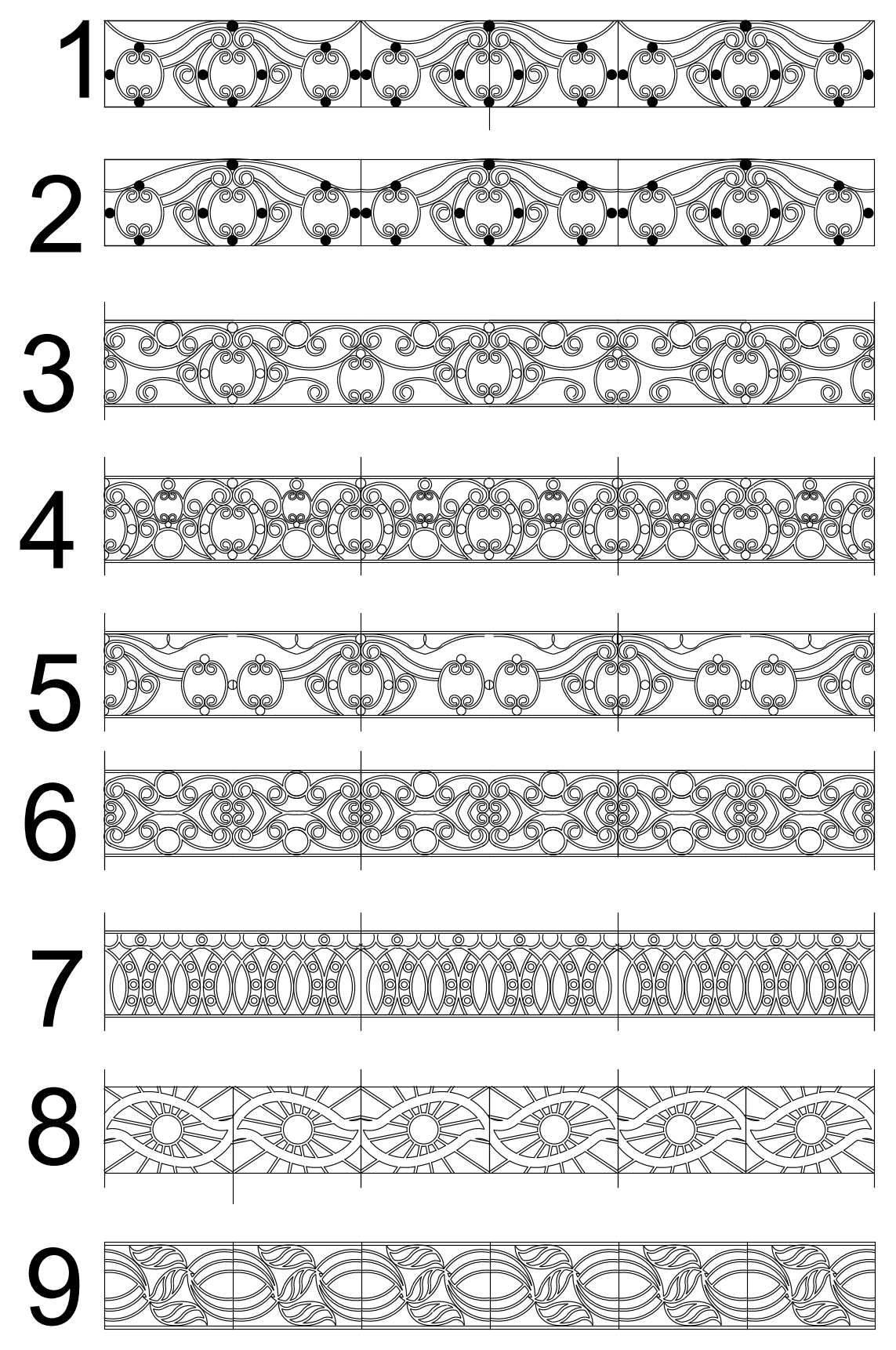 Decorative Frieze Trim Patterns – free CAD block preview