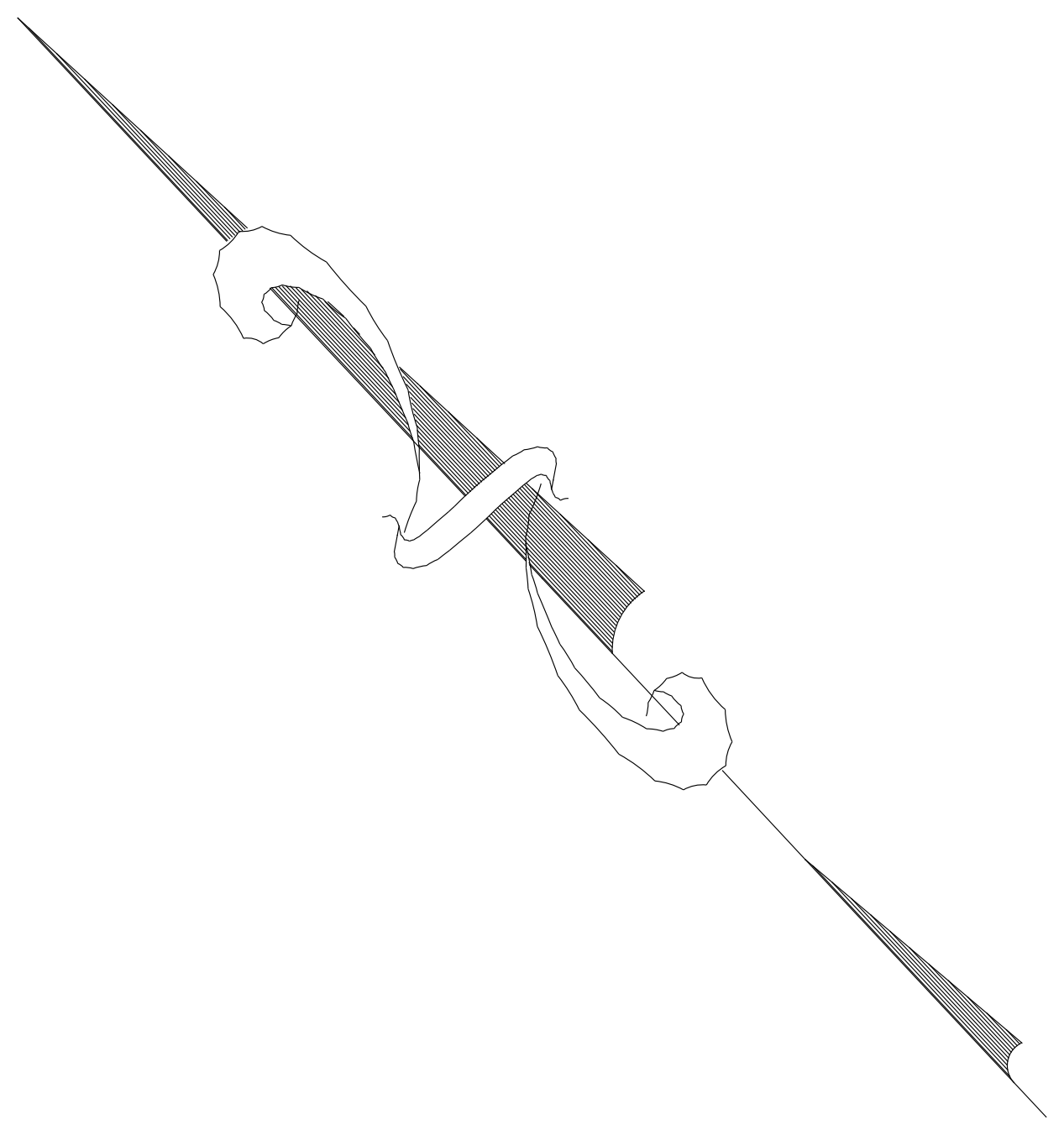 Decorative Ribbon North Arrow – free CAD block preview