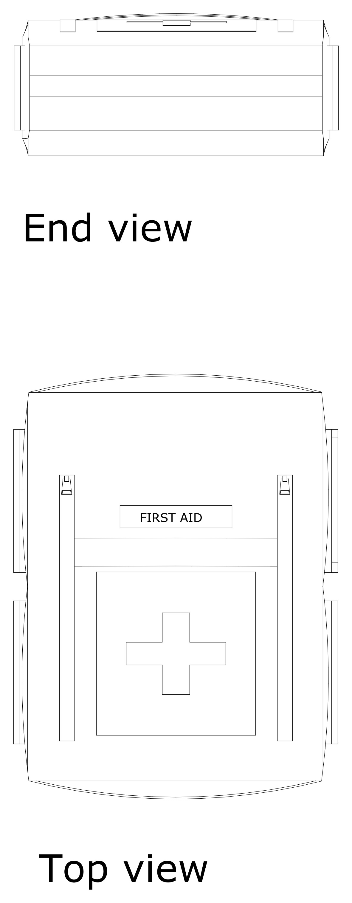 First Aid Kit - Top and End View – free CAD block preview