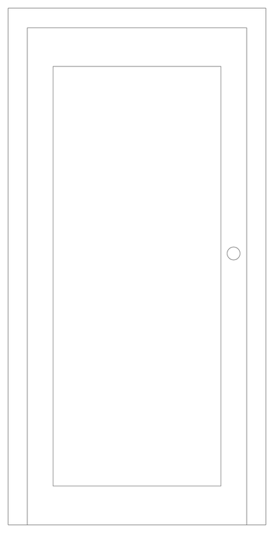 Flush Door and Frame Elevation - Imperial CAD block preview