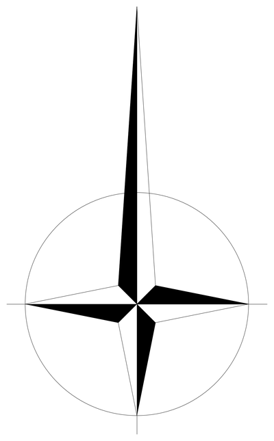 Four Point Star North Symbol in Circle CAD block preview