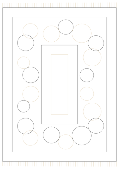 Fringed Rug with Circle Pattern - Plan View CAD block preview