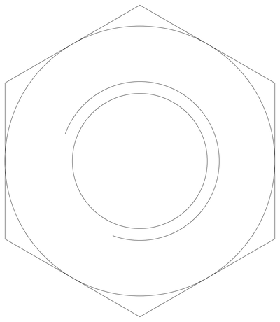 Hex Nut Top View - Metric CAD block preview