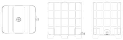 IBC Container - Plan, Front and Side Views CAD block preview