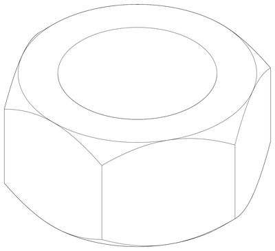 M20 Hex Nut - 3D Model CAD block preview