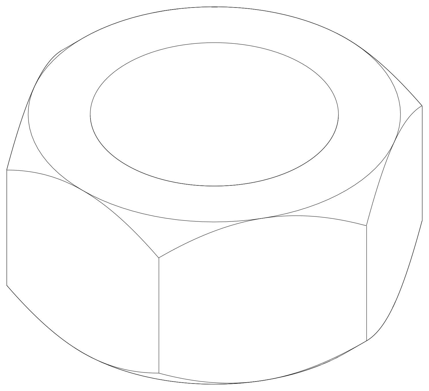 M20 Hex Nut - 3D Model – free CAD block preview