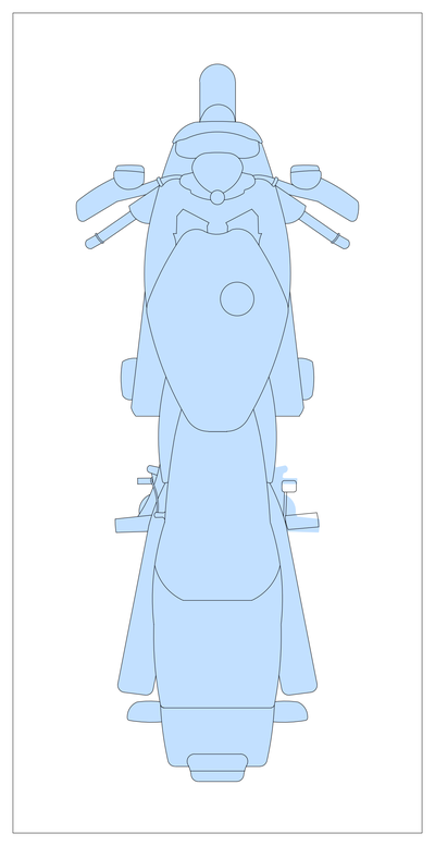 Motorcycle Plan View in Parking Bay CAD block preview