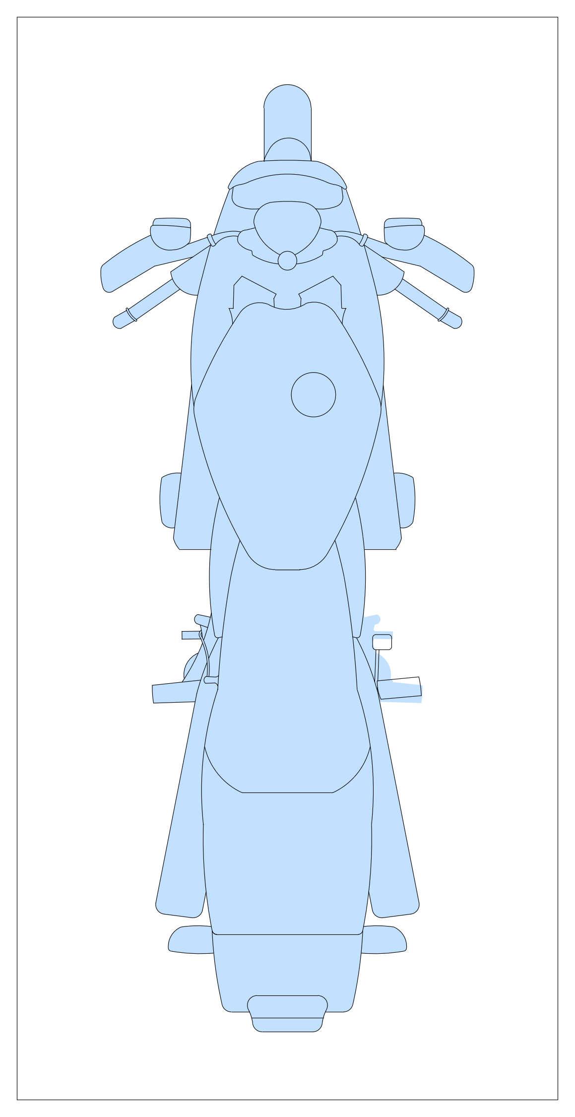 Motorcycle Plan View in Parking Bay – free CAD block preview