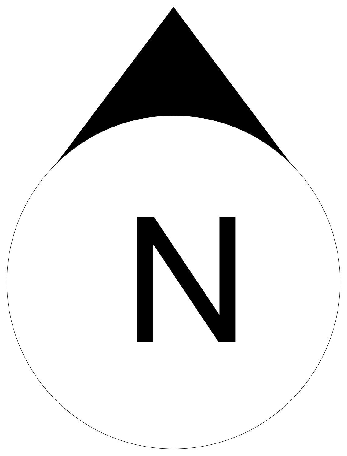 North Point - Teardrop with N – free CAD block preview