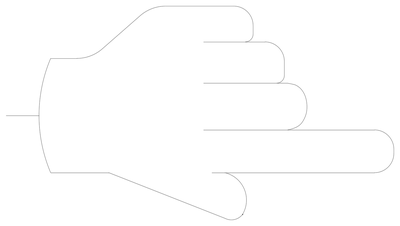 Pointing Hand Outline CAD block preview