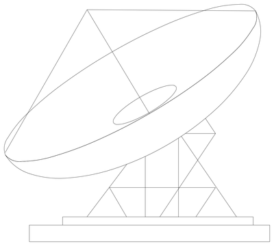 Satellite Dish Elevation CAD block preview