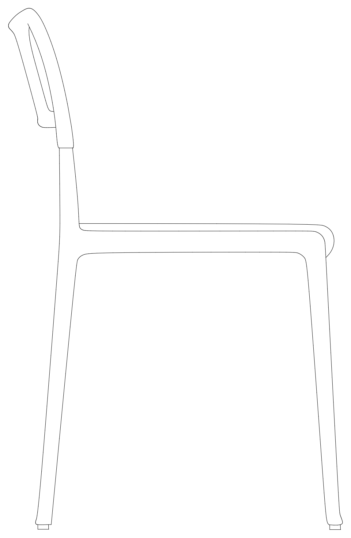 Side Chair - Side Elevation – free CAD block preview