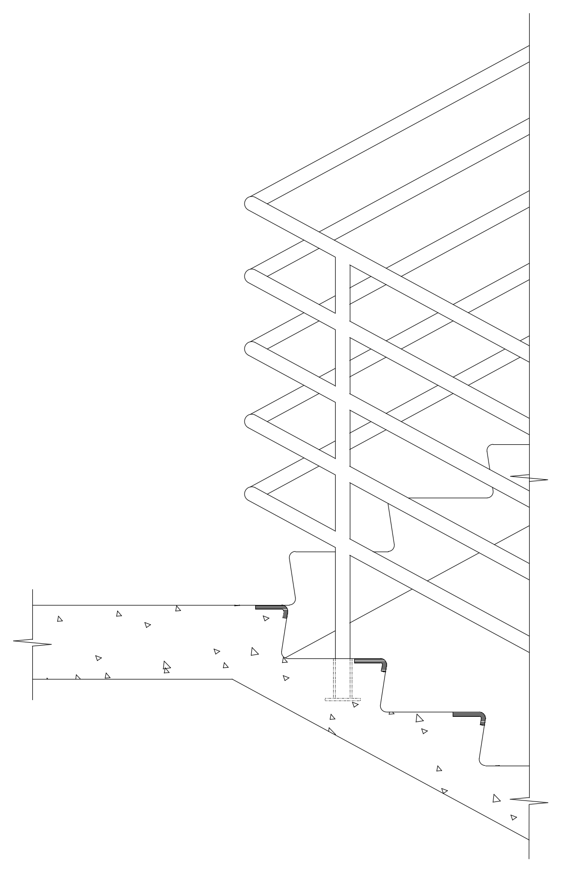 Stair Landing Section with Balustrade – free CAD block preview