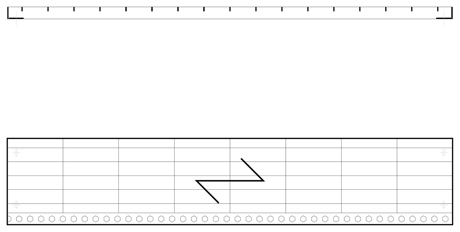 Stair Tread Grating - Plan and End View – free CAD block preview