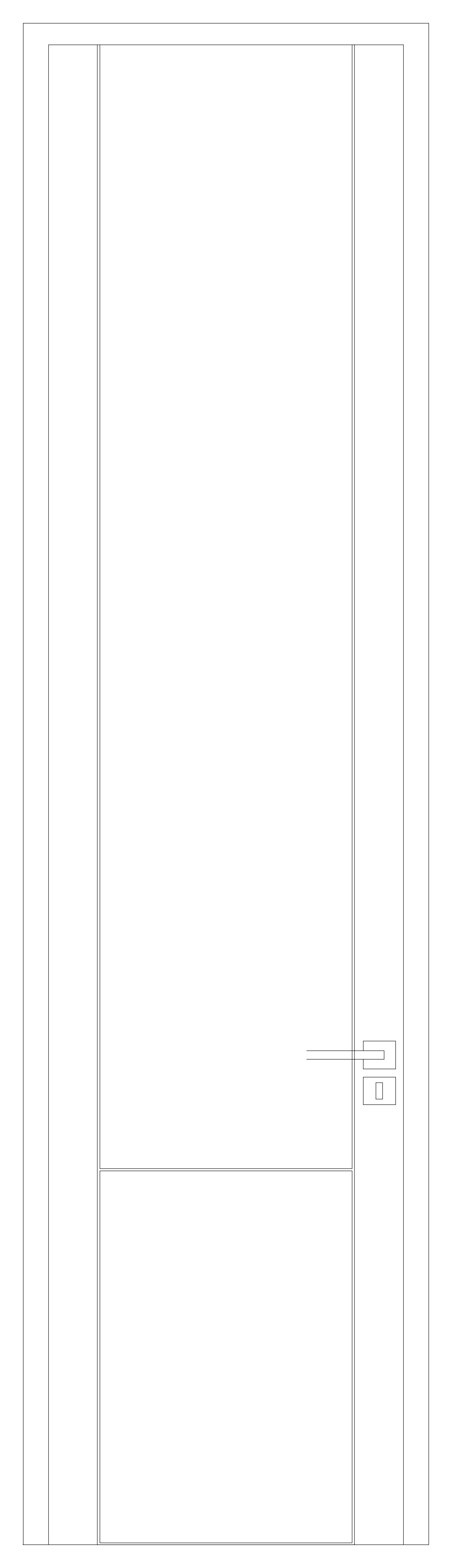 Tall Single Door Elevation with Lever Handle – free CAD block preview
