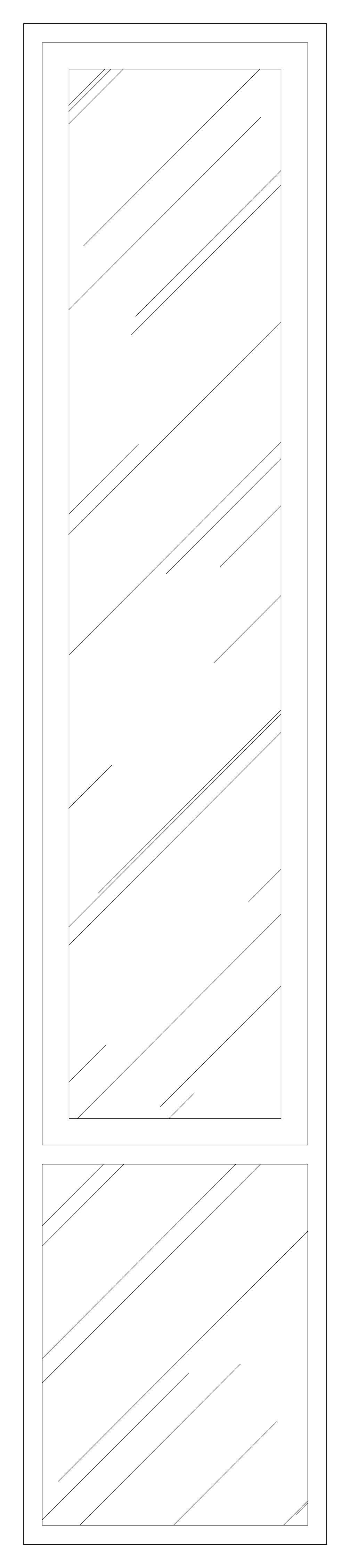 Tall Window Elevation - Upper and Lower Glazed Panes – free CAD block preview