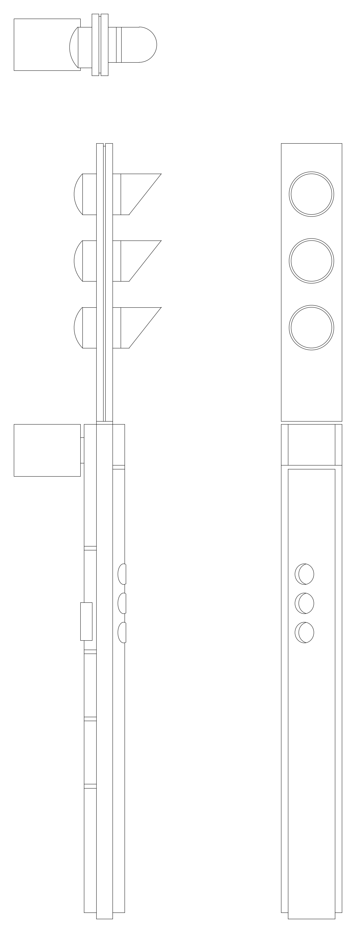 Traffic Light Pole - Side and Front Elevations – free CAD block preview