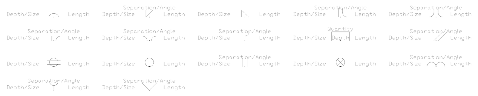 Weld Symbols Dynamic Block - 17 Types (Metric) – free CAD block preview