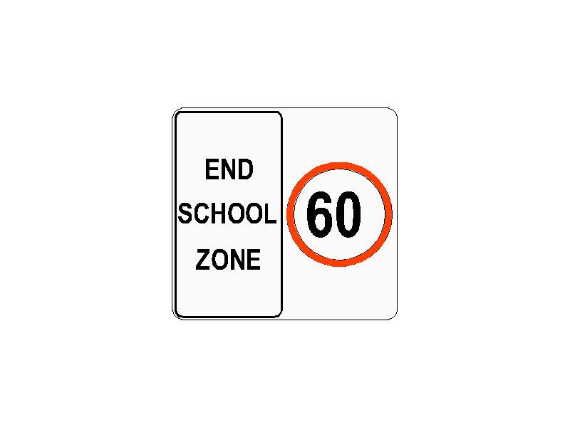 End of School Zone Sign
