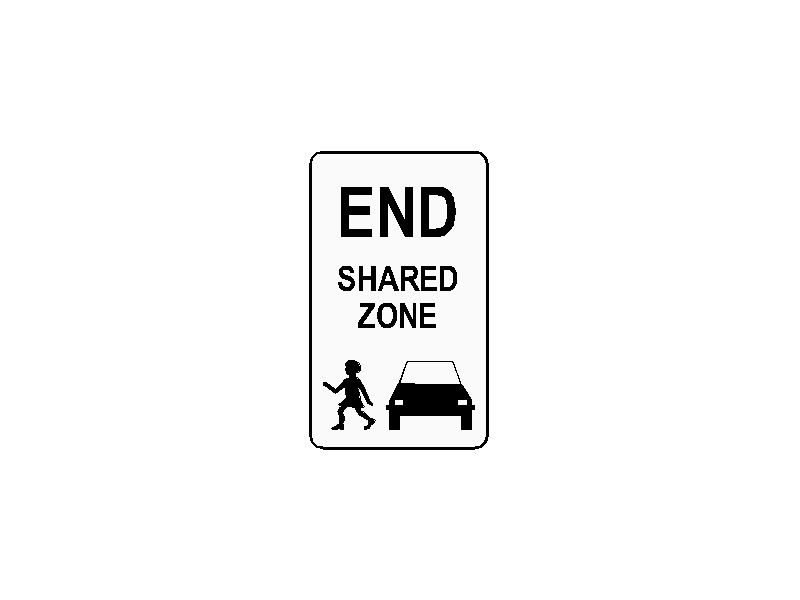 End Shared Zone Traffic Sign