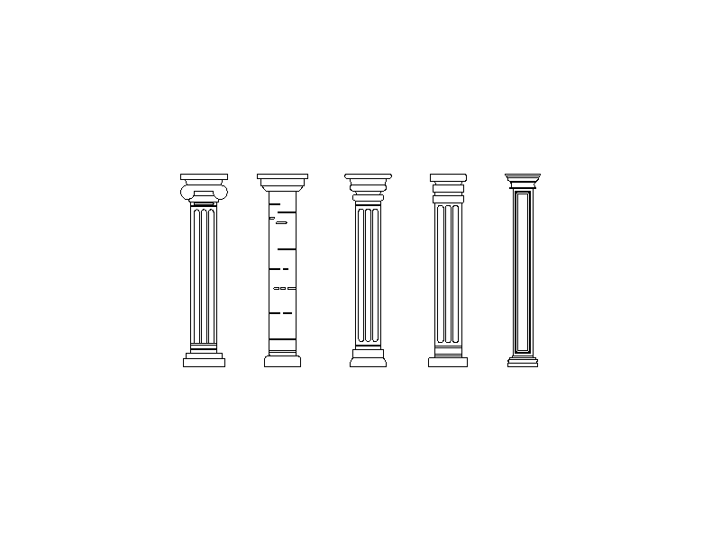 Greco-Roman Column Collection - Elevations
