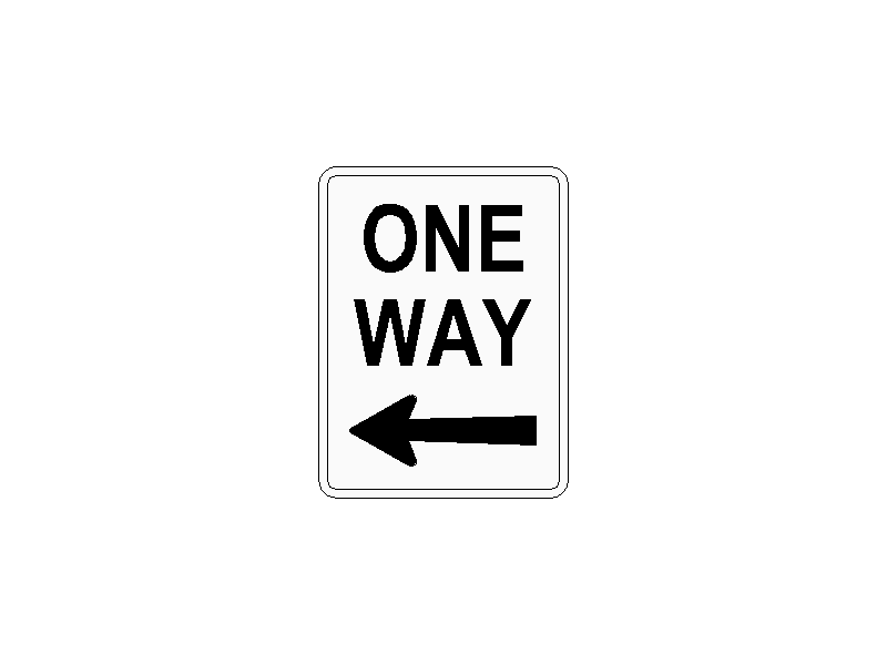 One Way Left Traffic Sign