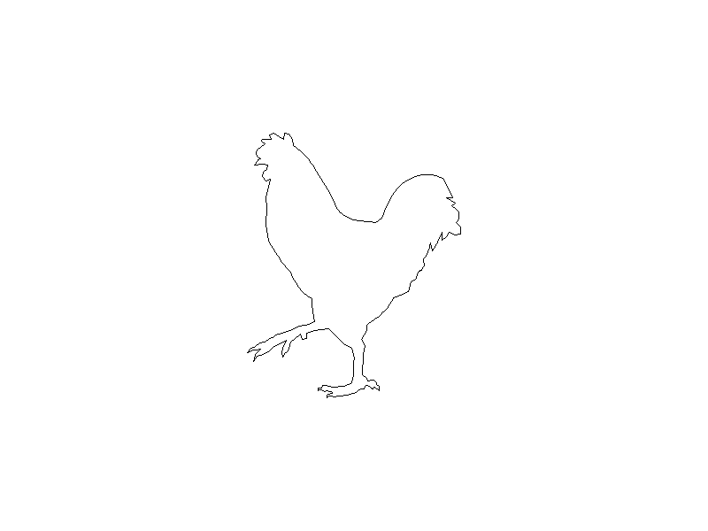 Outline of a Rooster