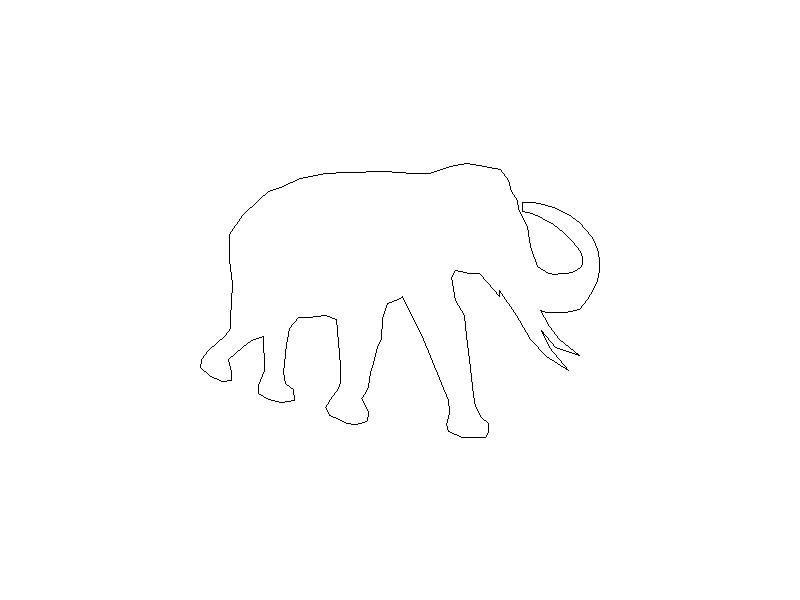 Outline of an Elephant with Raised Trunk
