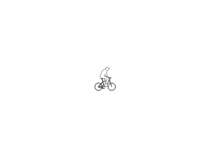 Outline of Man on Bike