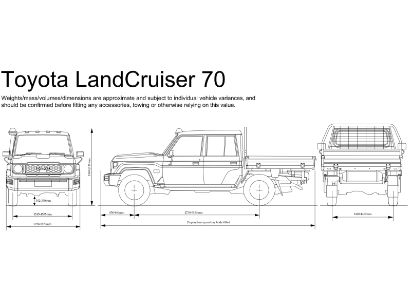 Toyota LandCruiser 70 Dual Cab with tray