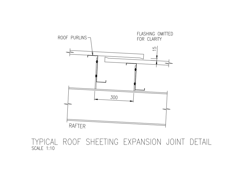 Typical Roof Sheeting Expansion Joint Detail